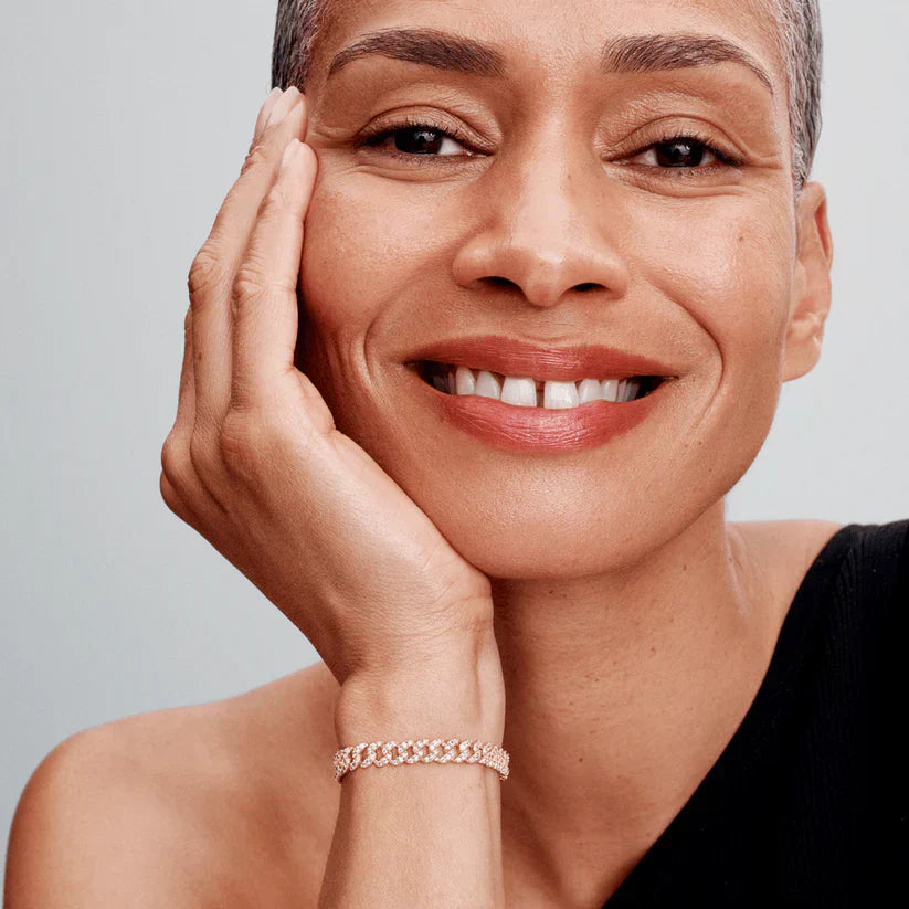 Bracciale cubano con moissanite