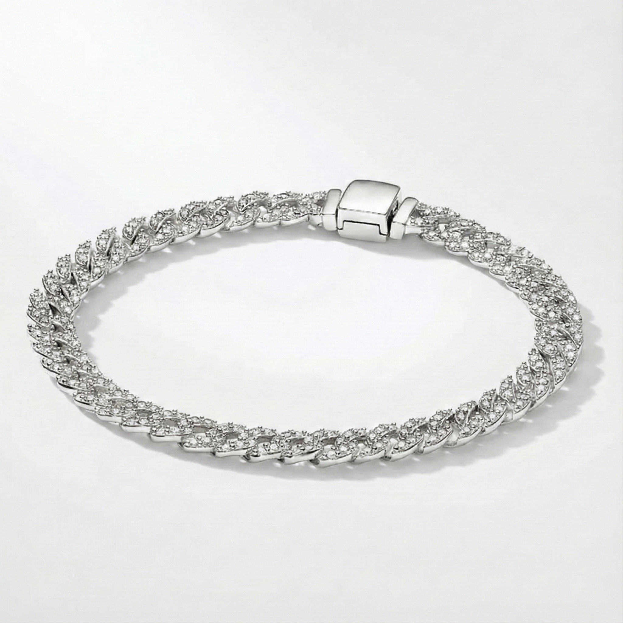 Bracciale cubano con moissanite